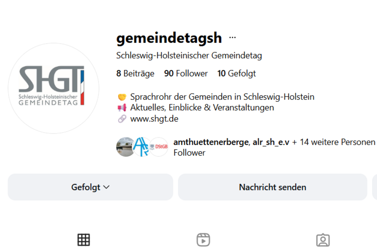 Zu sehen ist die Startseite der SHGT-Instagram-Seite.